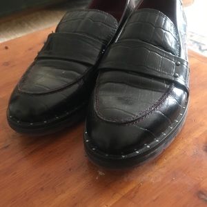 crocodile studded loafers